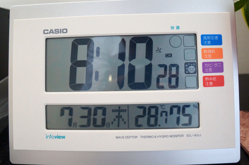 CASIO WAVE CEPTOR  電波時計 カレンダー表示 温度表示 湿度表示.JPG