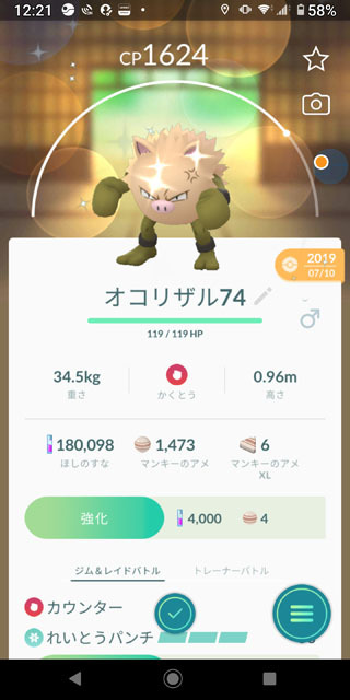 Pokémon GO Tour：カントー地方 (3)オコリザル色違い.jpg